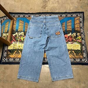 JNCO Twin Cannon Jeans Size 36x30 light blue wash baggy wide leg skater y2k